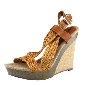 Bucco Capensis Women Sz 8 M Brown Platform Leather Shoes